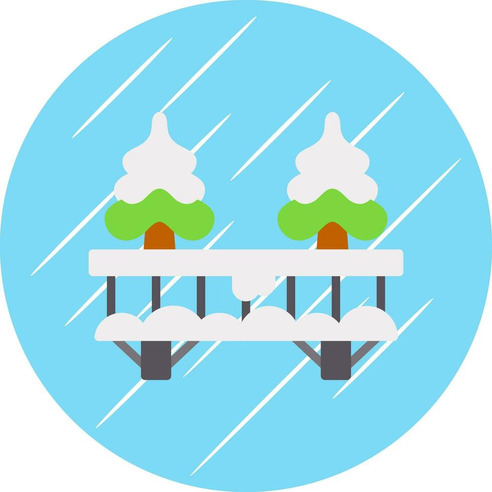 Snow-covered bridge Vector Icon Design