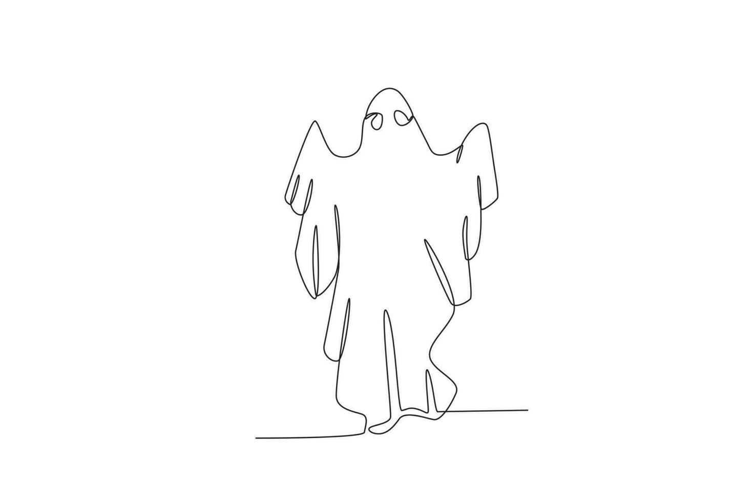 A creepy ghost walking vector