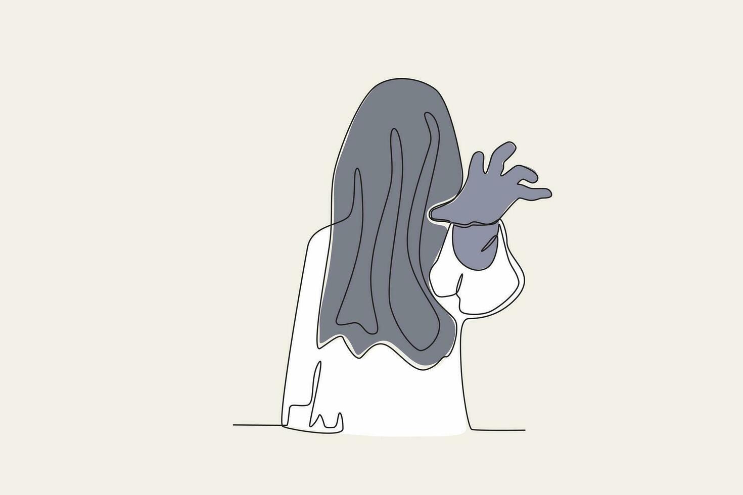 Colored illustration of a creepy ghost vector