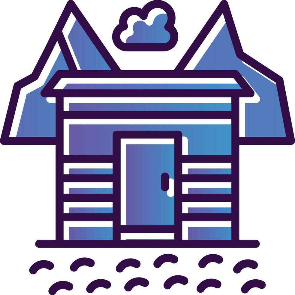 Snow-covered village Vector Icon Design