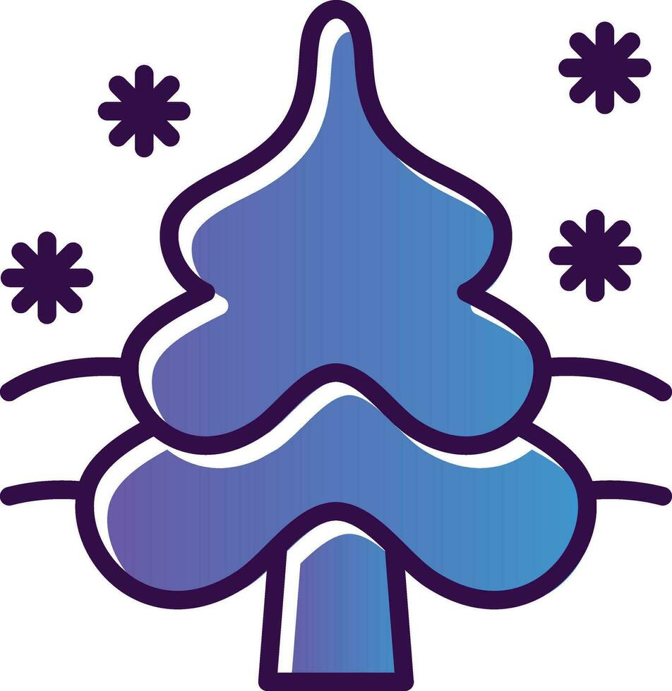 cubierto de nieve árbol vector icono diseño