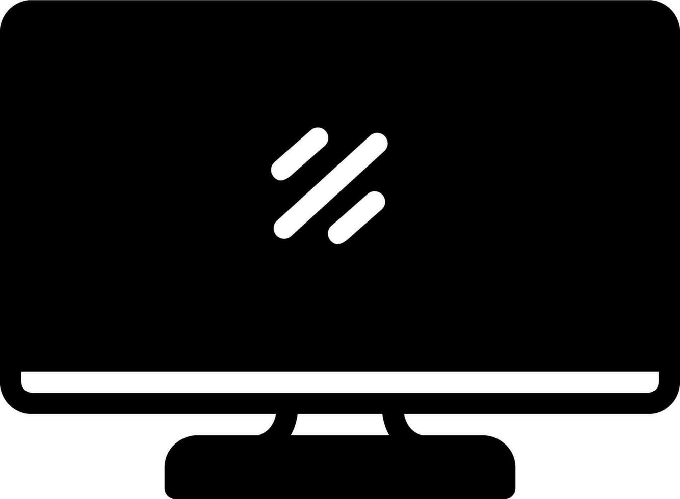 solid icon for monitor vector