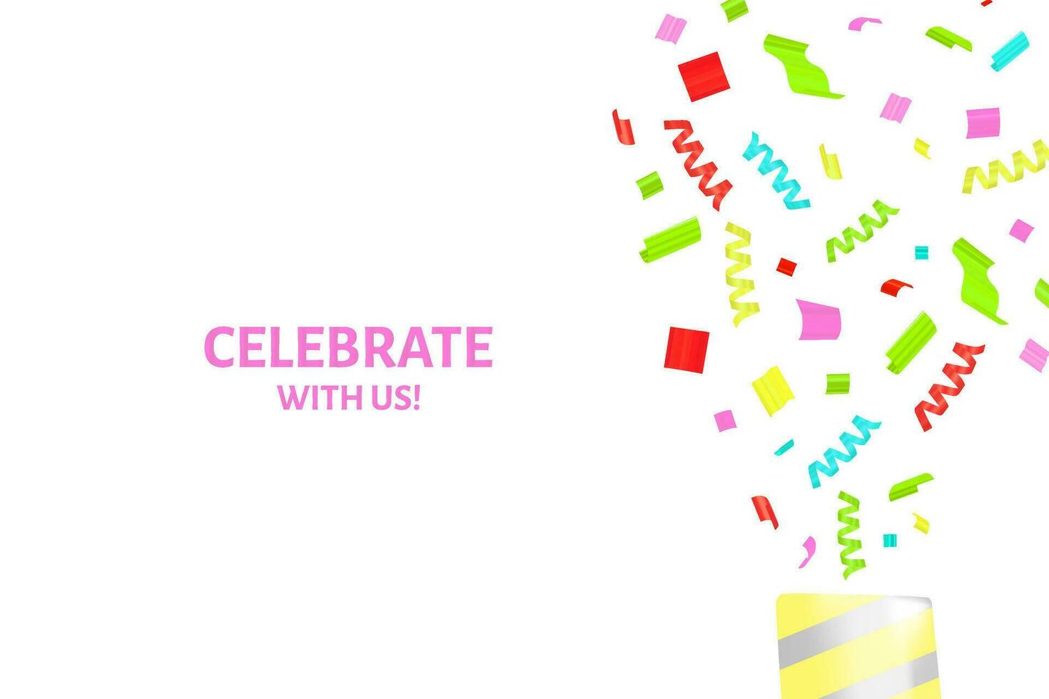 Multicolor confetti shooting from a popper celebration design vector