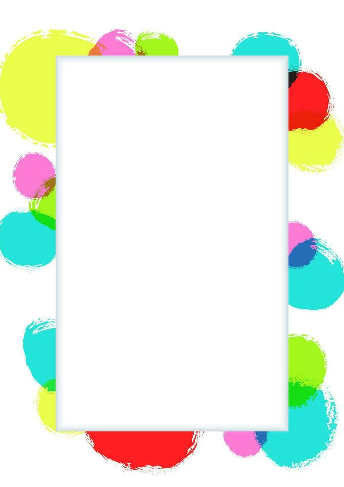Abstract brush stroke artistic round circles designs poster frame vector