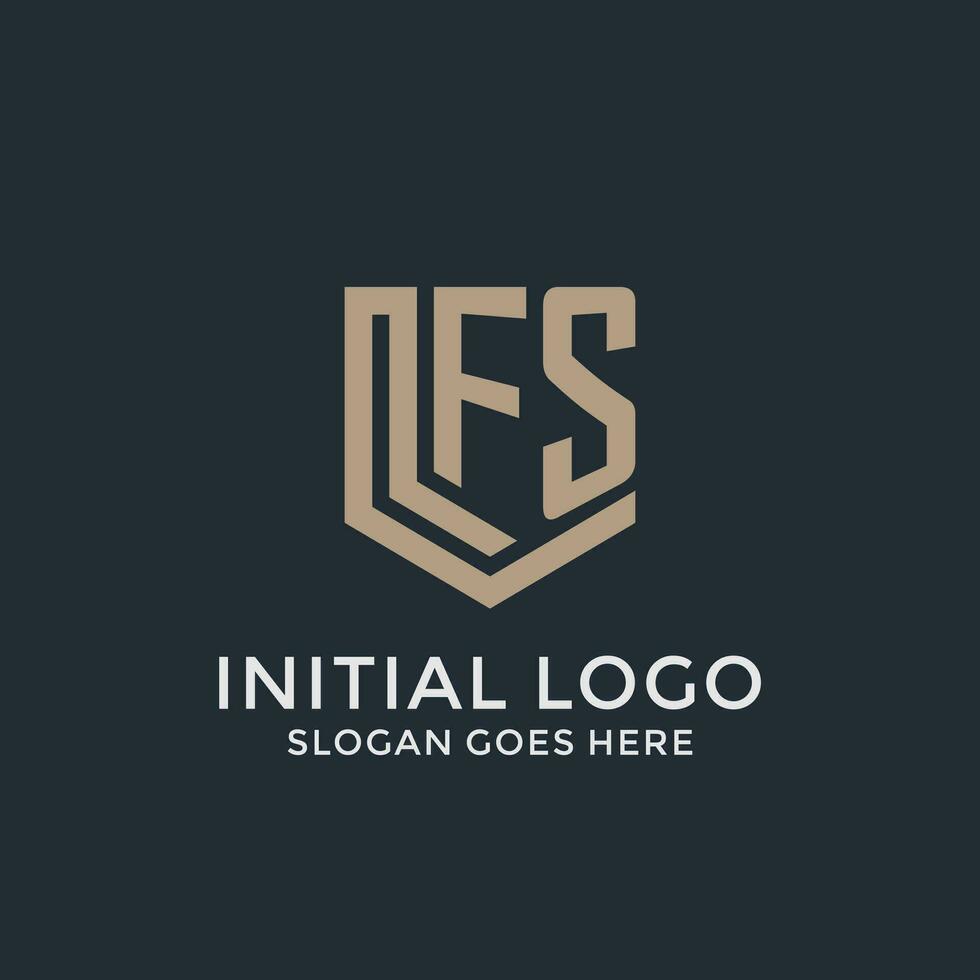 Initial FS logo shield guard shapes logo idea vector