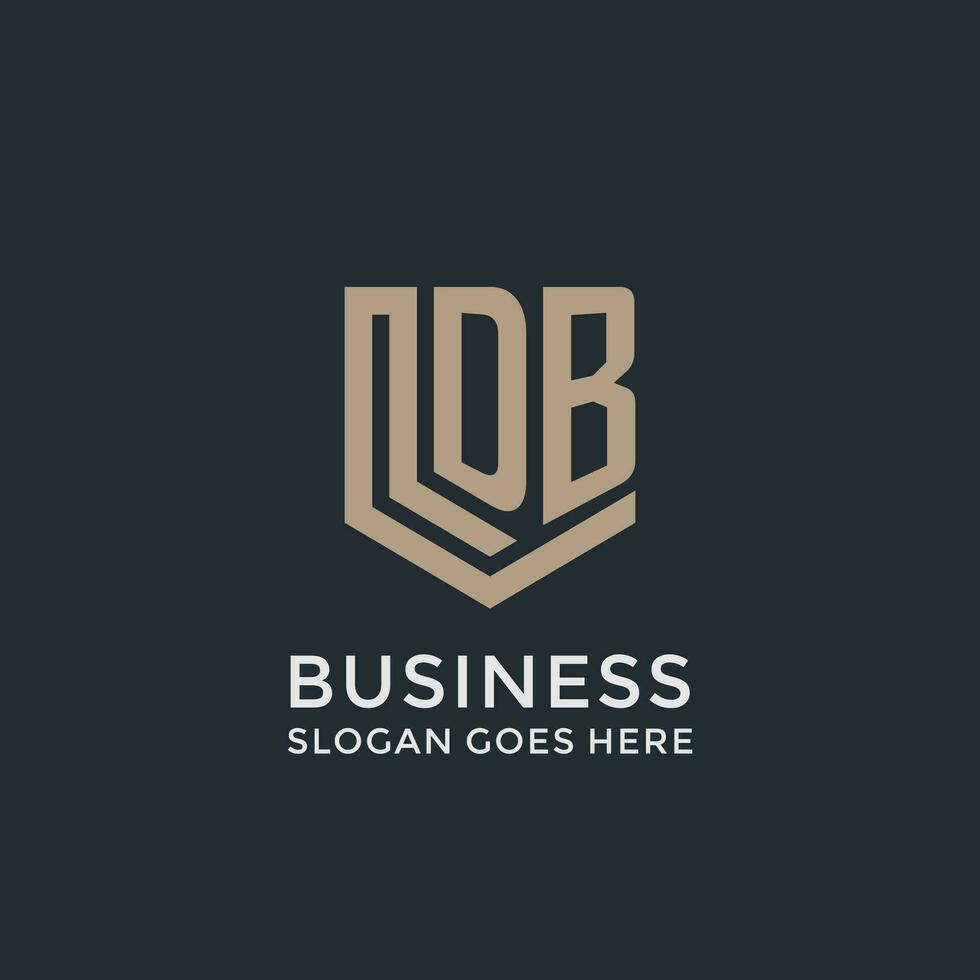 Initial DB logo shield guard shapes logo idea vector