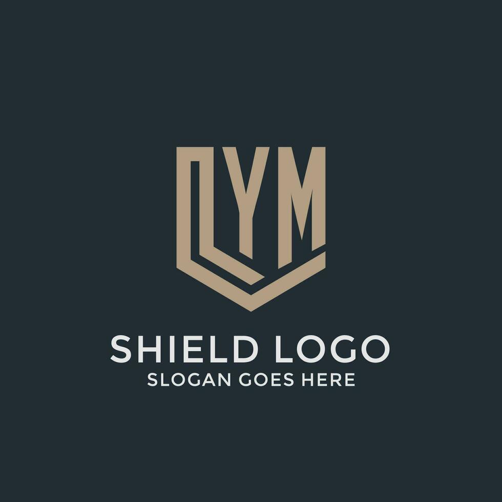 Initial YM logo shield guard shapes logo idea vector