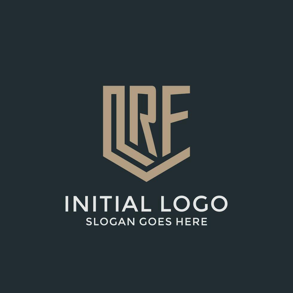Initial RF logo shield guard shapes logo idea vector