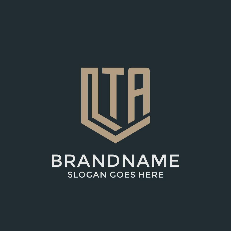 Initial TA logo shield guard shapes logo idea vector