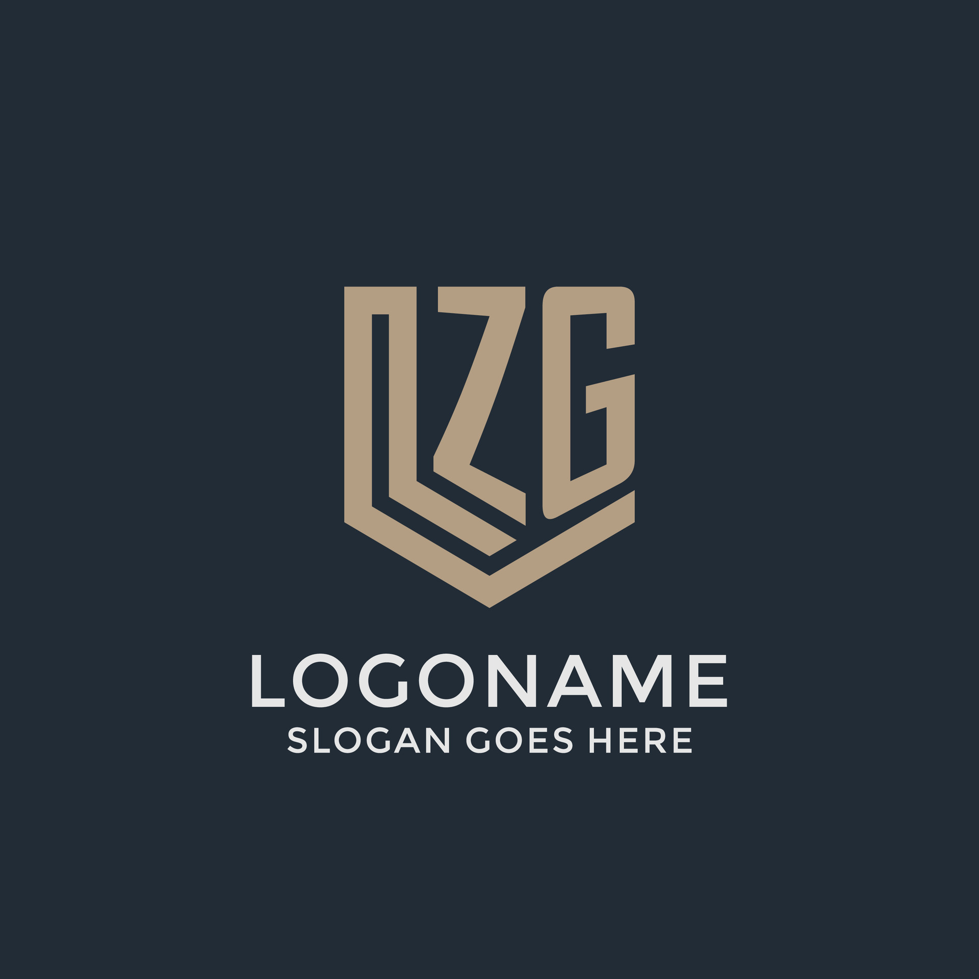 Initial ZG logo shield guard shapes logo idea 27270966 Vector Art at ...