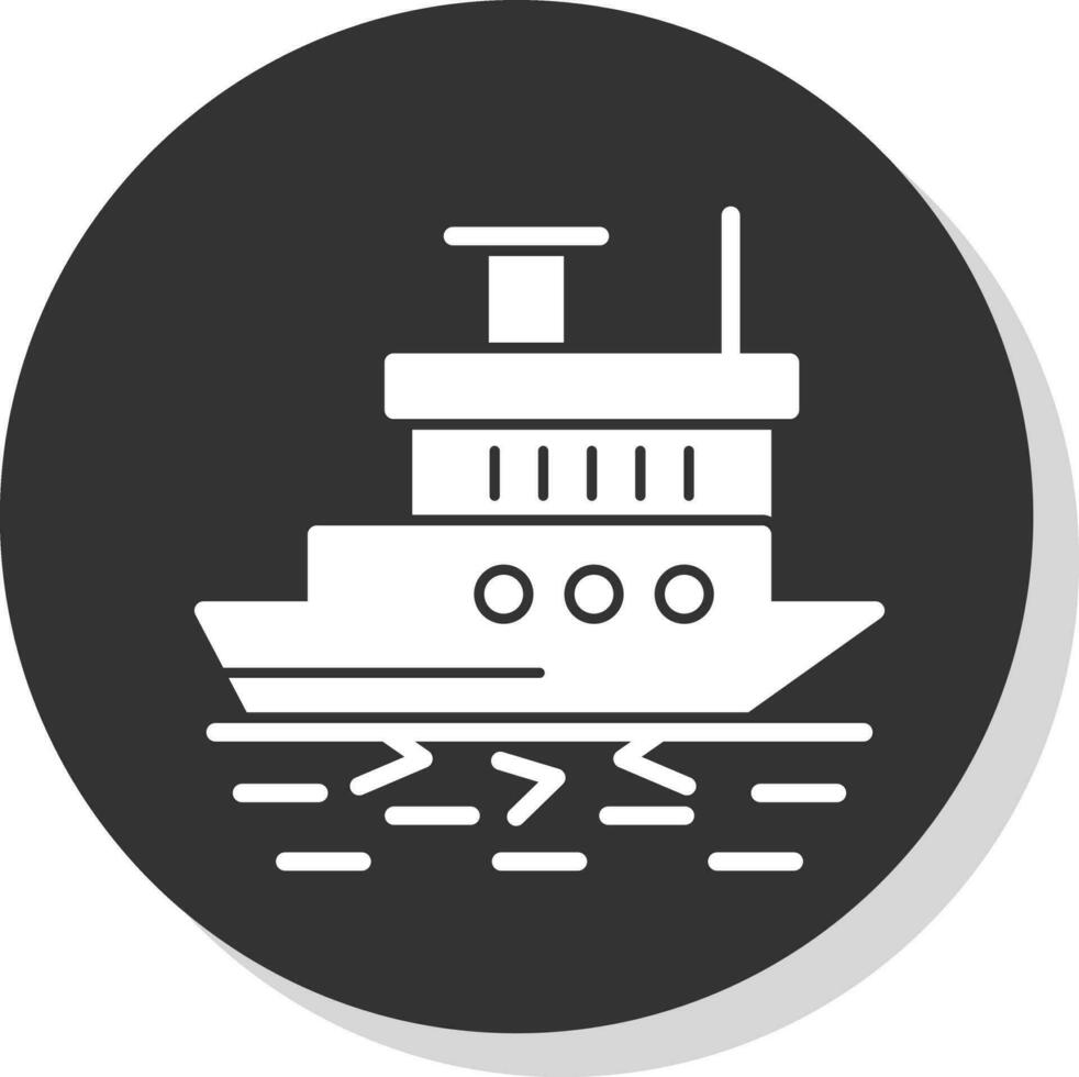 Icebreaker ship in action Vector Icon Design