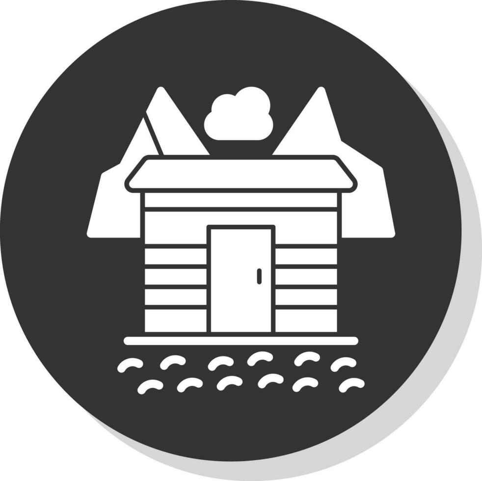 cubierto de nieve pueblo vector icono diseño