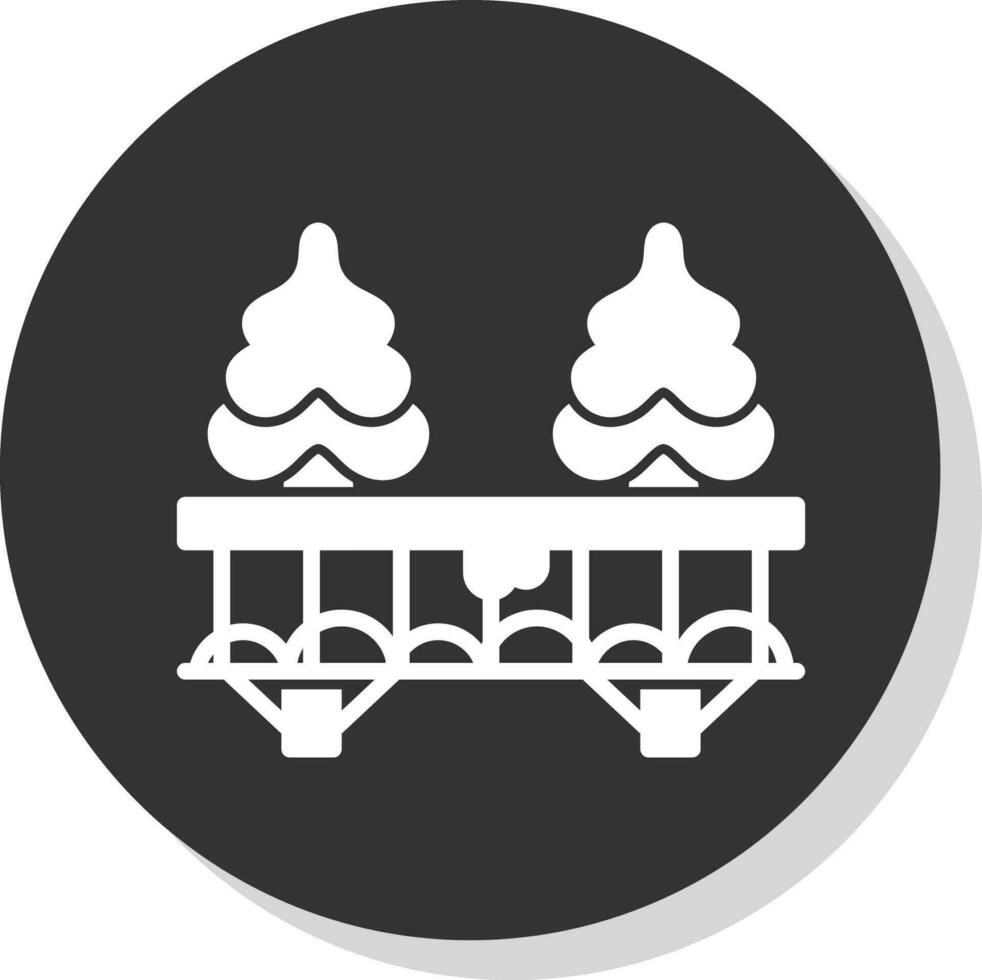 cubierto de nieve puente vector icono diseño