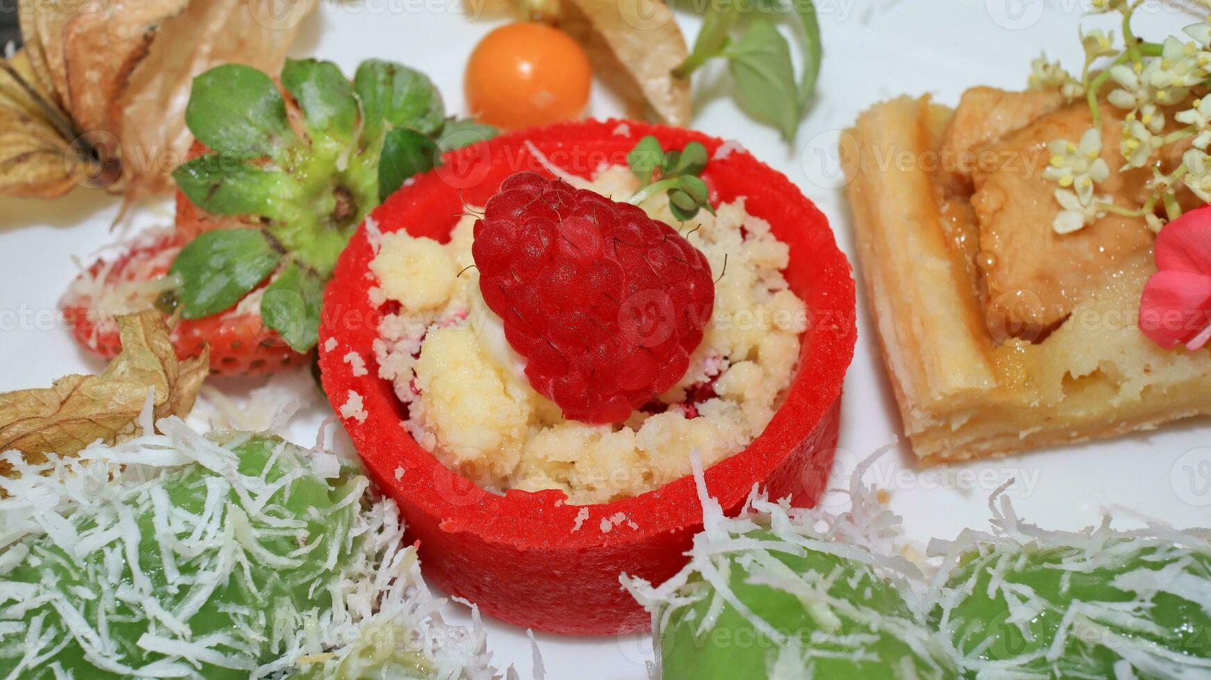 Indonesian traditional cake Klepon is a traditional rice cake ball photo