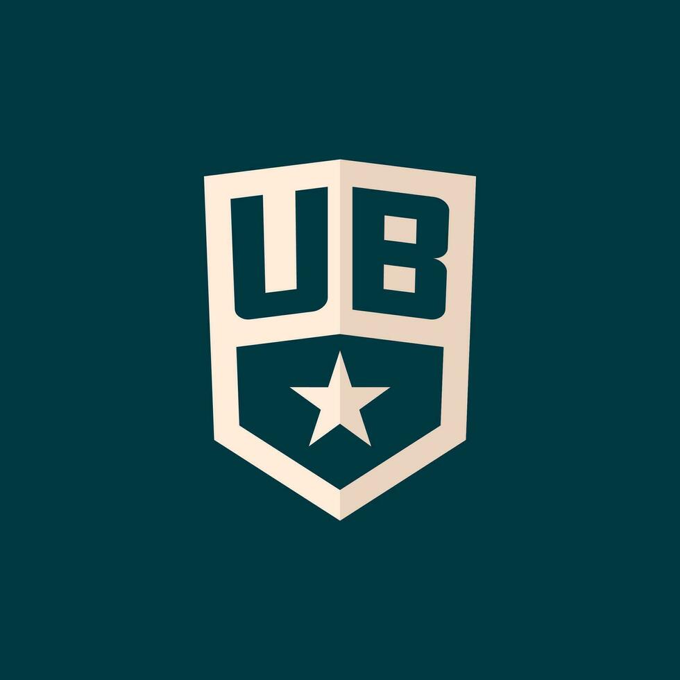 Initial UB logo star shield symbol with simple design vector