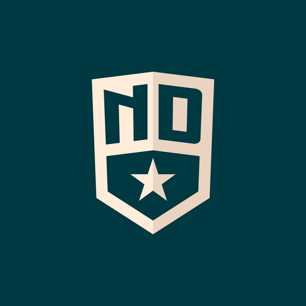 Initial ND logo star shield symbol with simple design vector