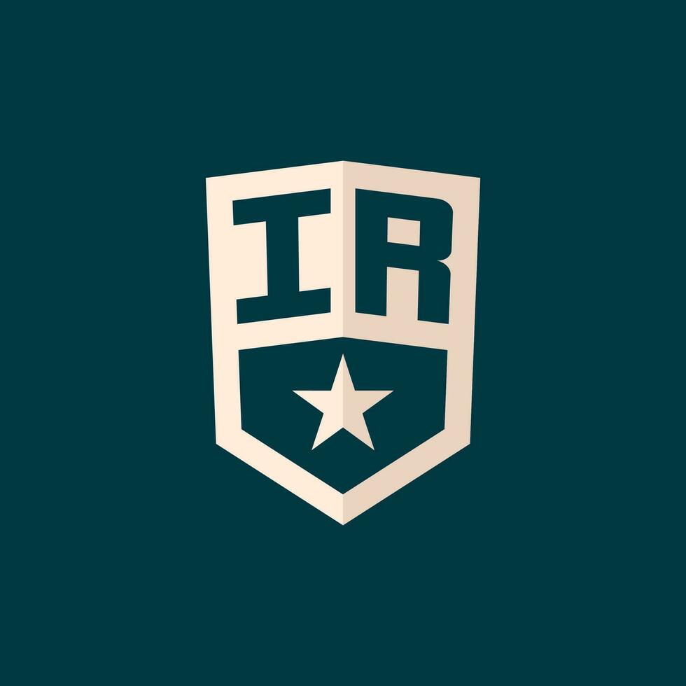 inicial ir logo estrella proteger símbolo con sencillo diseño vector