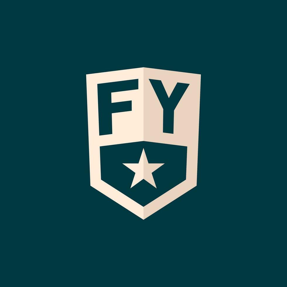 Initial FY logo star shield symbol with simple design vector