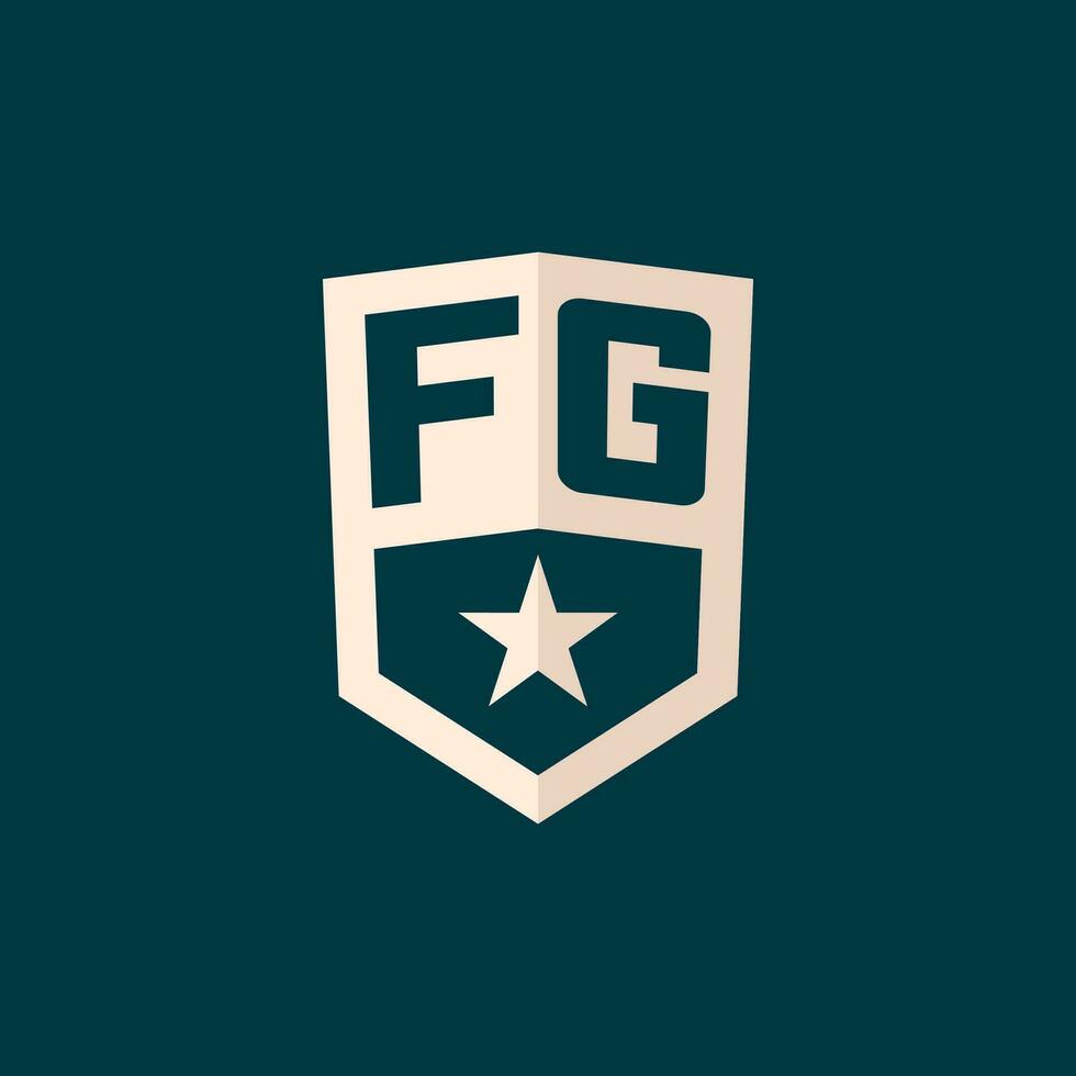 Initial FG logo star shield symbol with simple design vector