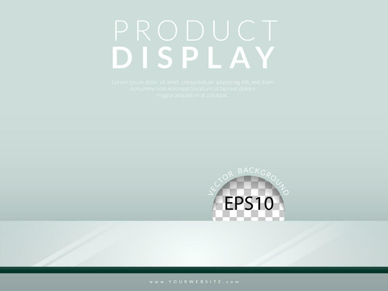 Counter top glass material for products display. Vector illustration