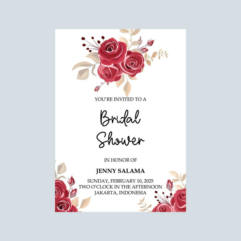 Bridal Shower invitation card vector