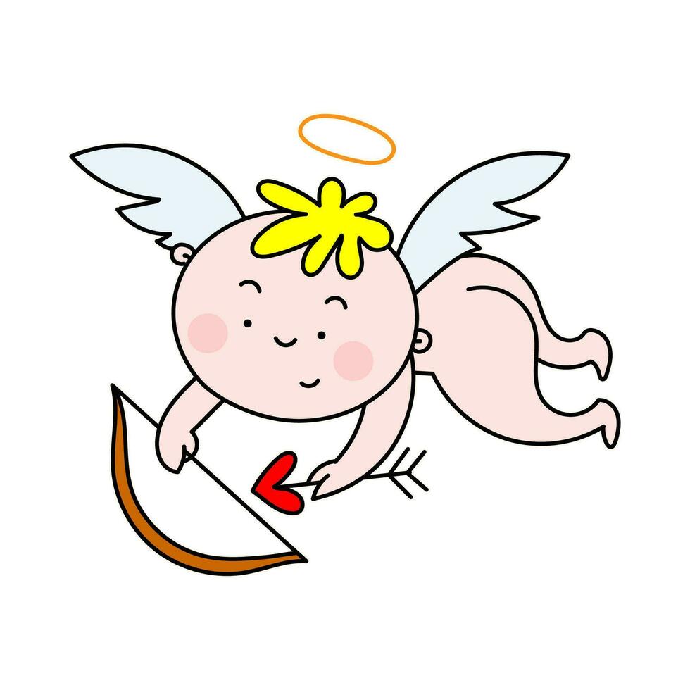 Color vector cupid with arrows