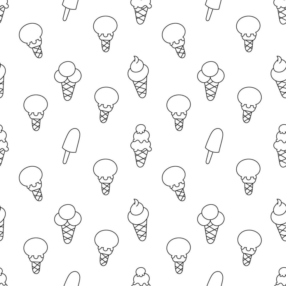 Single vector pattern of ice cream