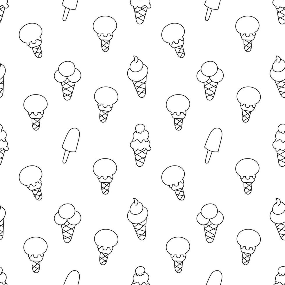 Single vector pattern of ice cream