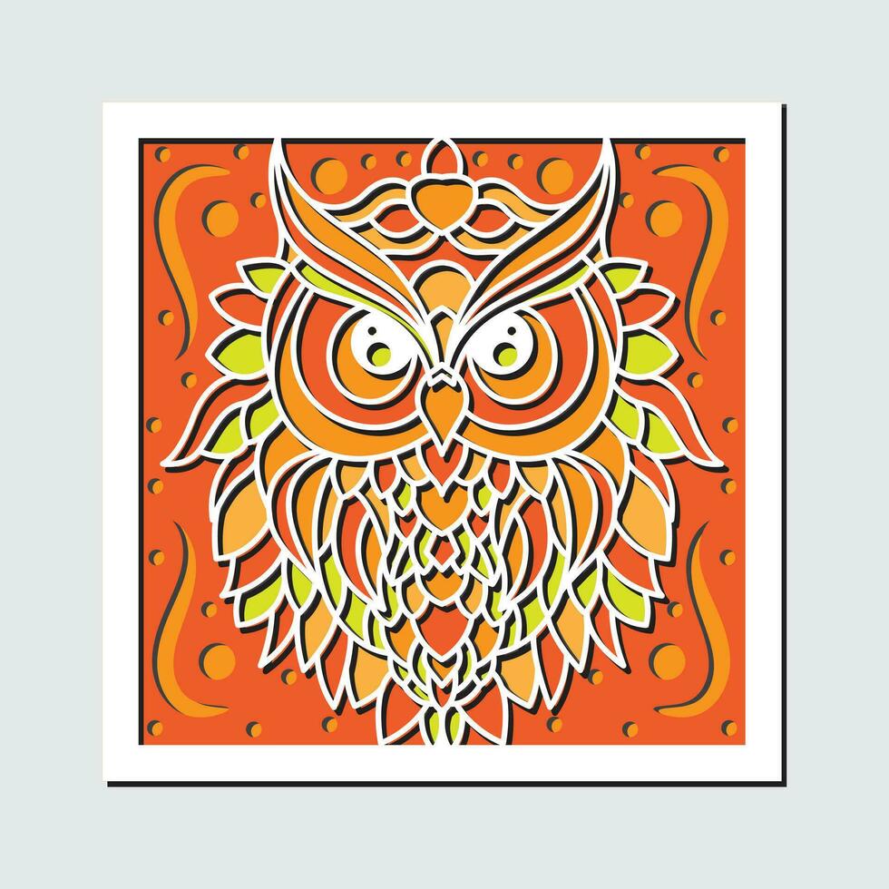 owl invitaion card laser cut design  3d Owl Shadow box laser cut design vector