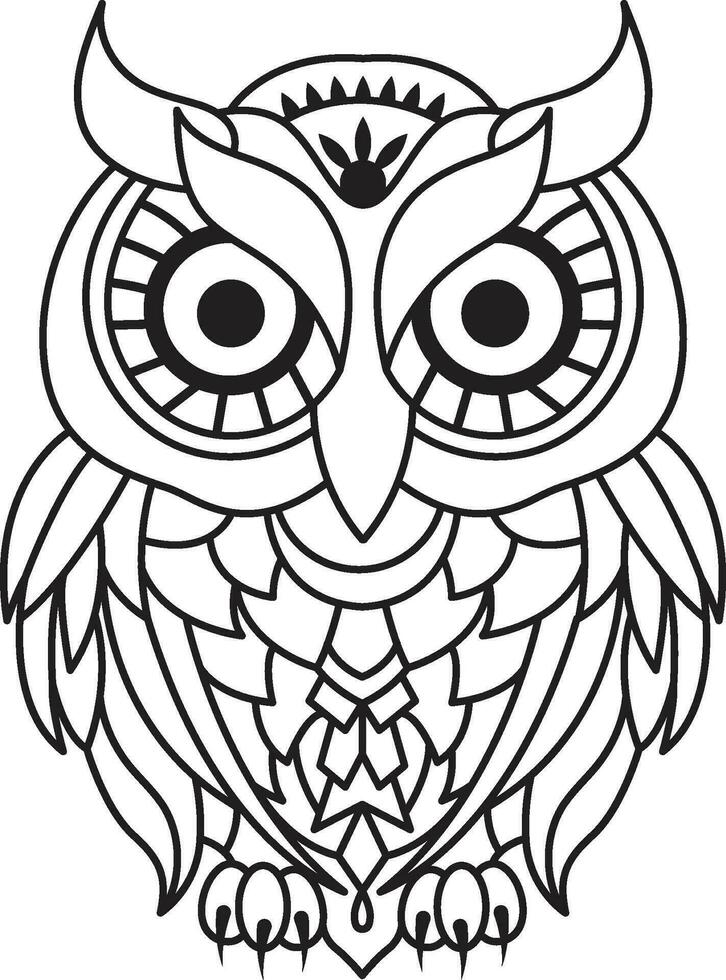 owl Mandala Coloring Page Enchanting owl Mandala Unleash Your Creativity Through Coloring vector