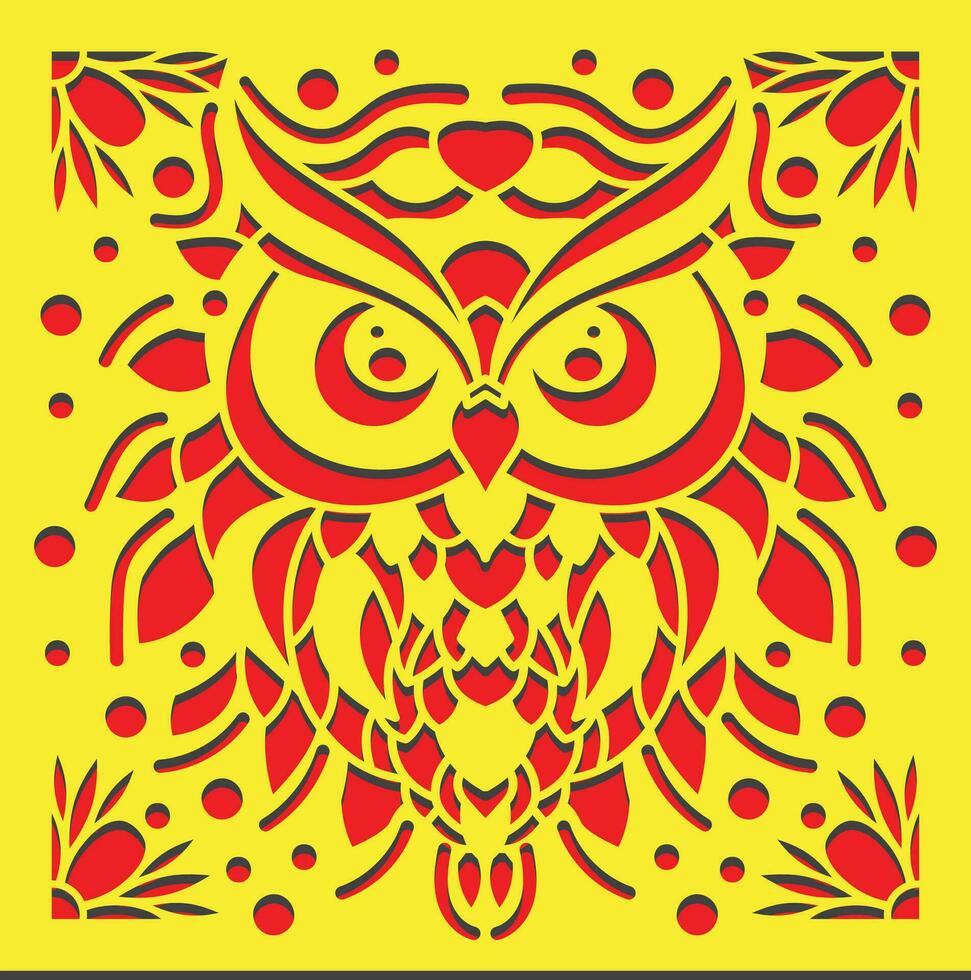 owl invitaion card laser cut design  3d Owl Shadow box laser cut design vector