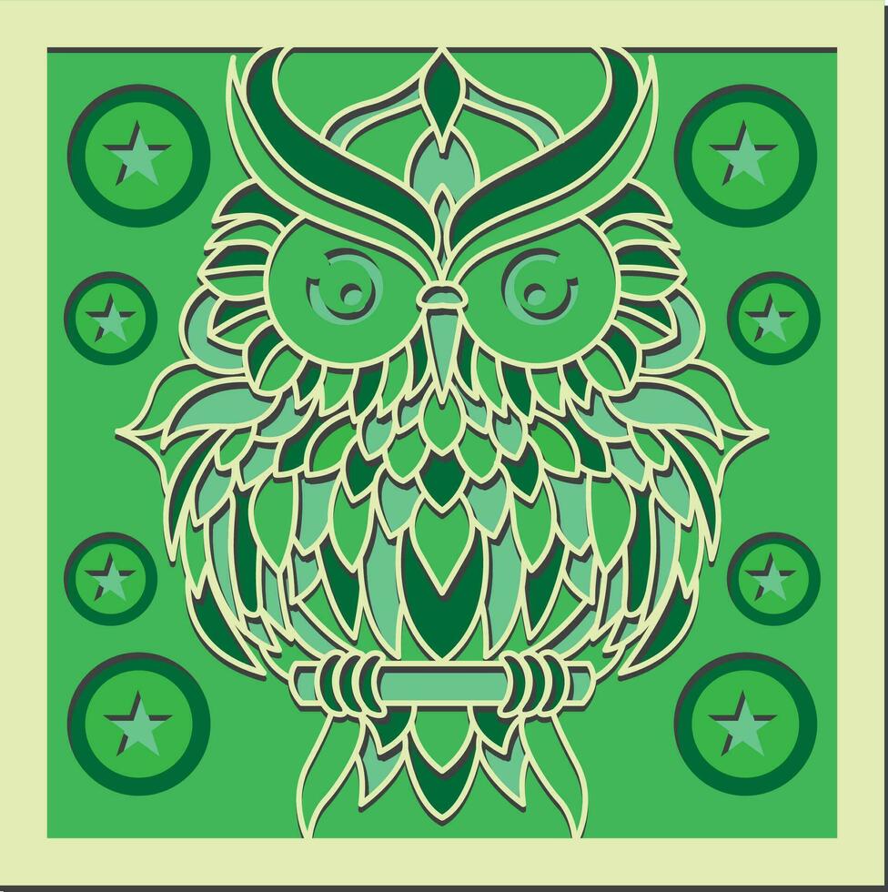 owl invitaion card laser cut design  3d Owl Shadow box laser cut design vector