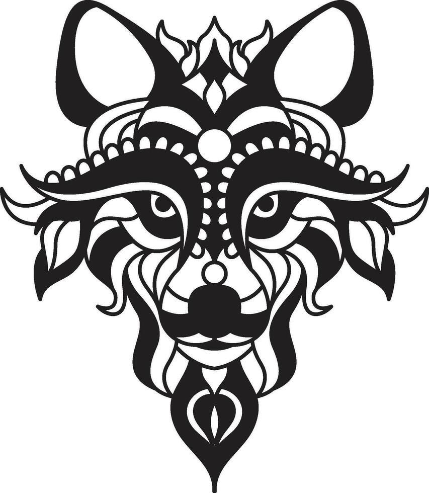 Wolf Mandala Coloring Page Enchanting Wolf Mandala Unleash Your Creativity Through Coloring vector