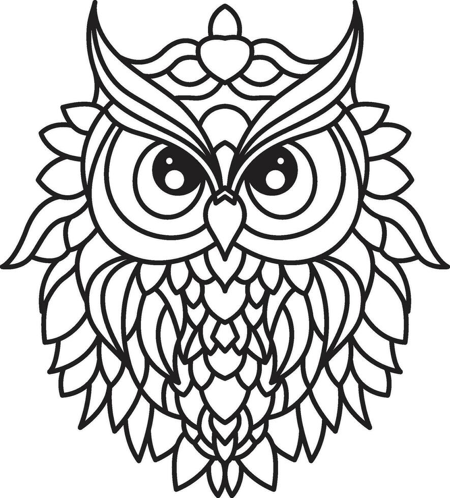 owl Mandala Coloring Page Enchanting owl Mandala Unleash Your Creativity Through Coloring vector