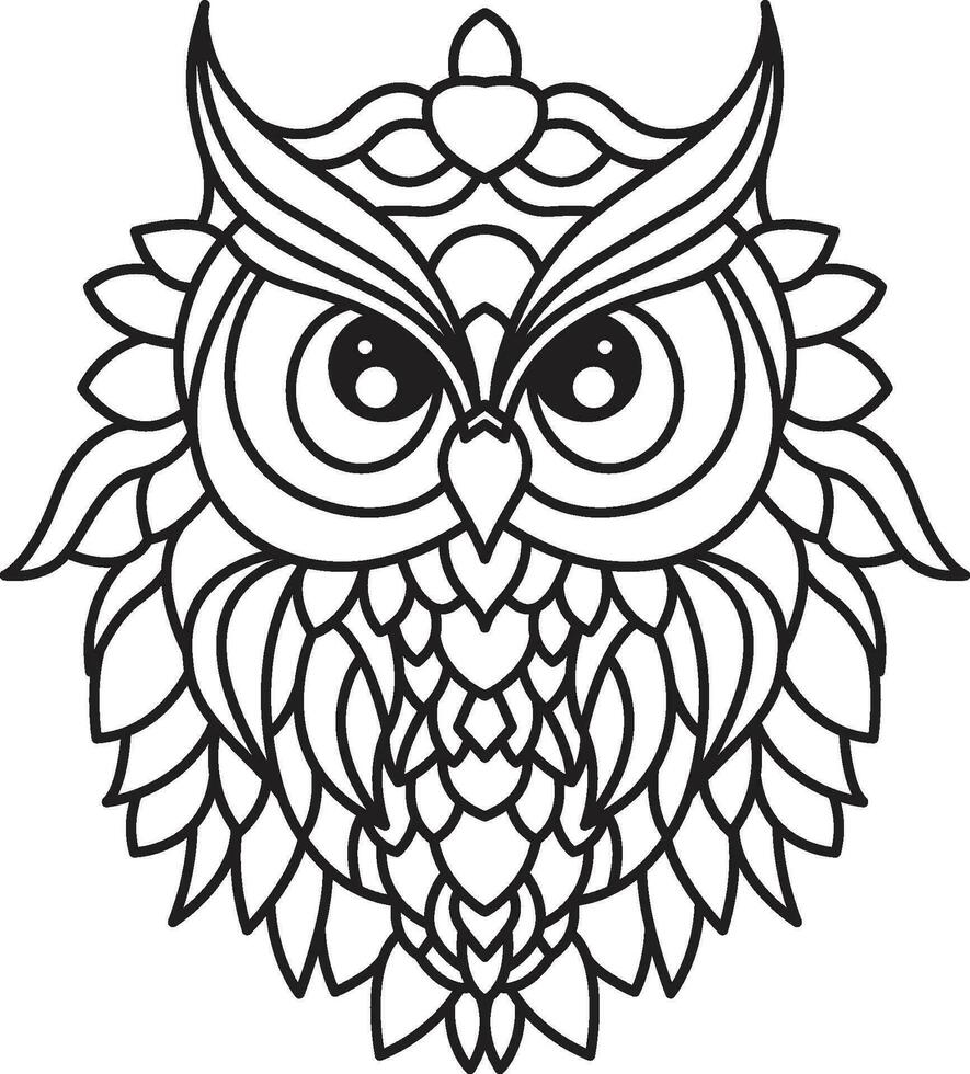 owl Mandala Coloring Page Enchanting owl Mandala Unleash Your Creativity Through Coloring vector