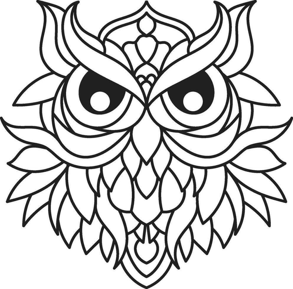 owl Mandala Coloring Page Enchanting owl Mandala Unleash Your Creativity Through Coloring vector