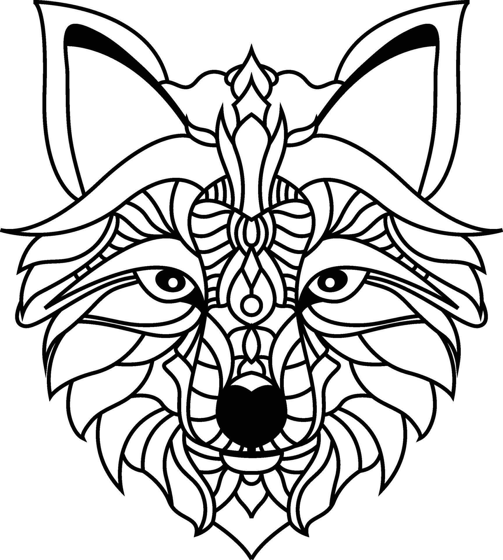 Wolf Mandala Coloring Page Enchanting Wolf Mandala Unleash Your