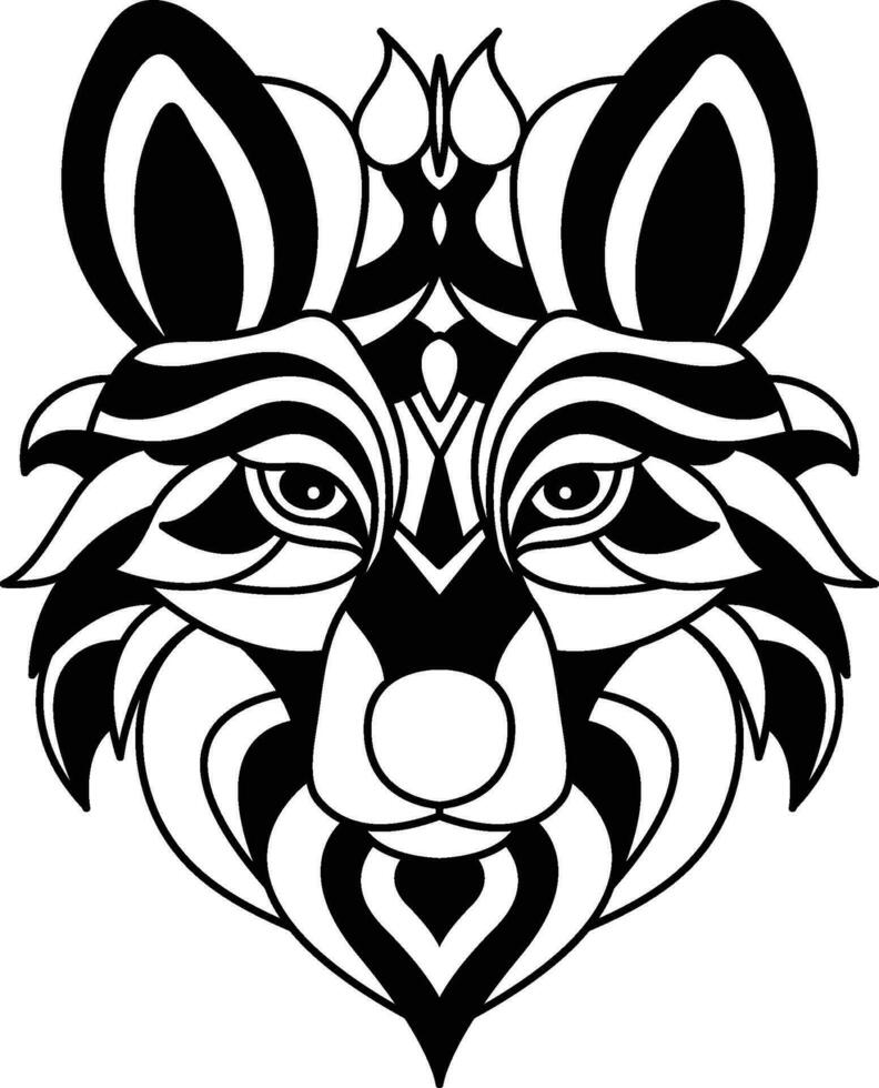Wolf Mandala Coloring Page Enchanting Wolf Mandala Unleash Your Creativity Through Coloring vector