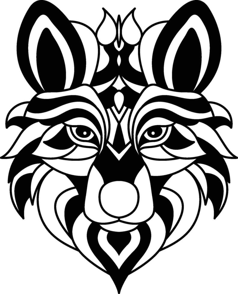 Wolf Mandala Coloring Page Enchanting Wolf Mandala Unleash Your Creativity Through Coloring vector