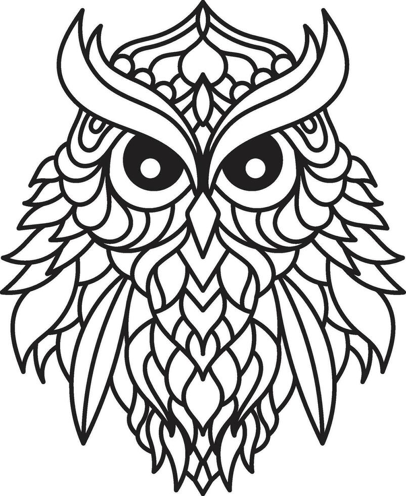 owl Mandala Coloring Page Enchanting owl Mandala Unleash Your Creativity Through Coloring vector