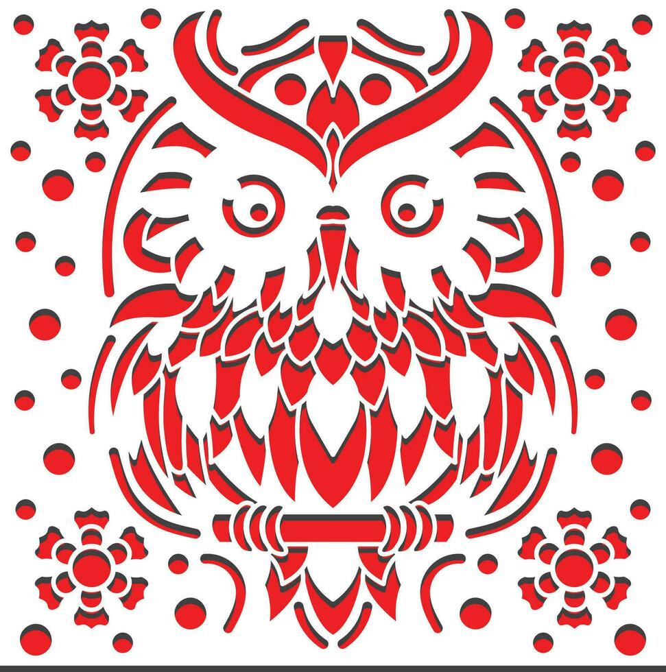 owl invitaion card laser cut design  3d Owl Shadow box laser cut design vector