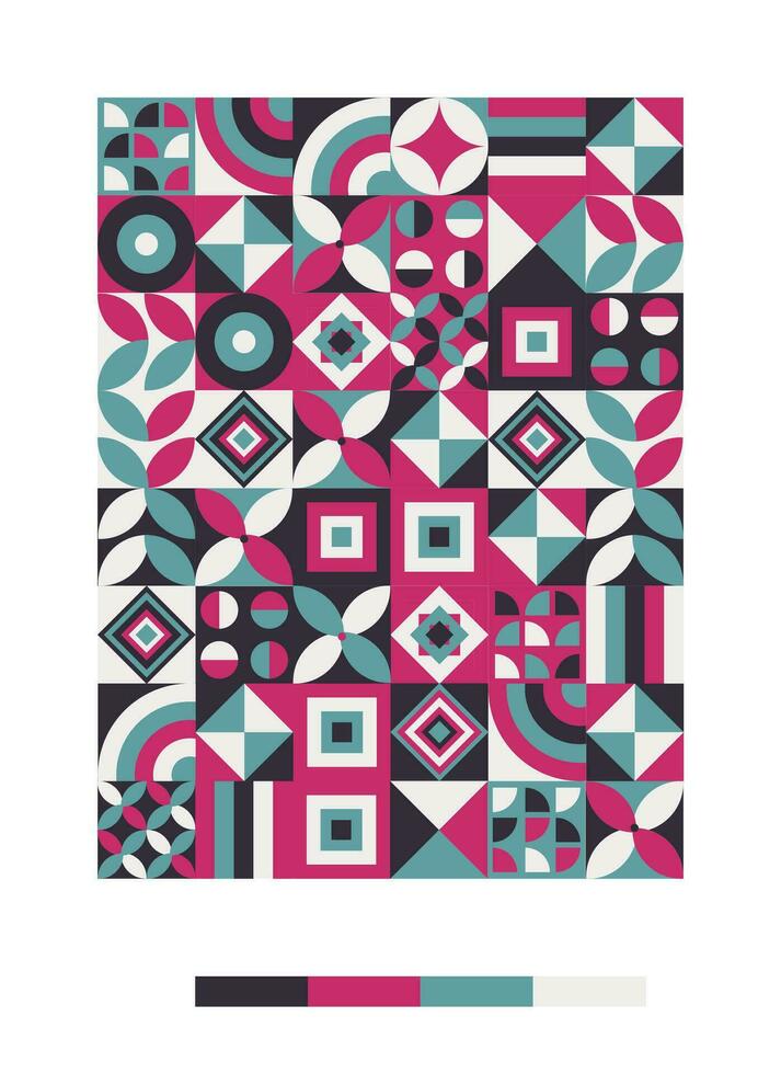 a pattern with geometric shapes and colors vector