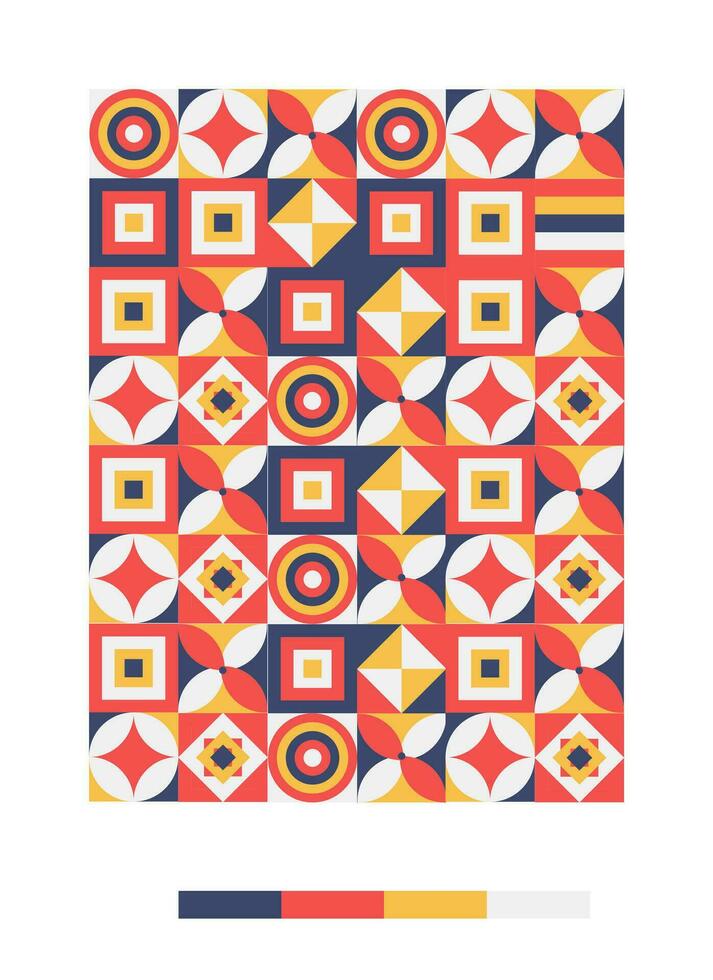 a colorful pattern with red, yellow and orange colors vector