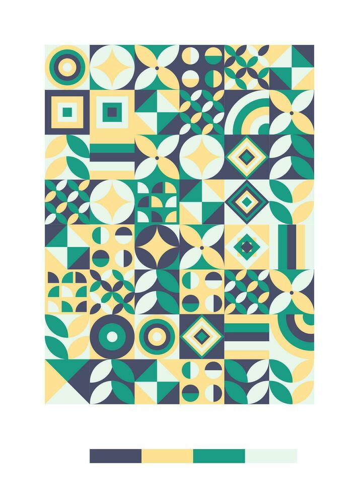 a pattern with geometric shapes and colors vector