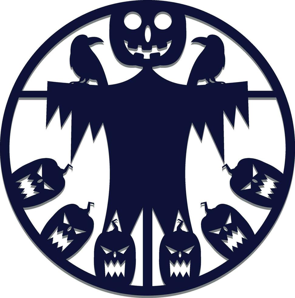 Halloween Round sign wall art laser cut vector