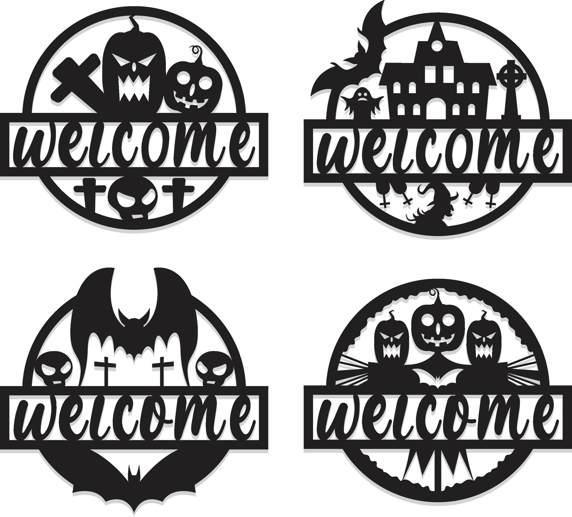 Halloween Round sign wall art laser cut 27273389 Vector Art at Vecteezy