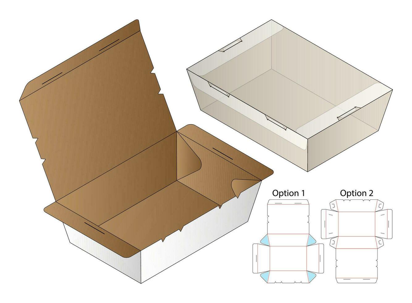 Box packaging die cut template design. 3d mock-up vector