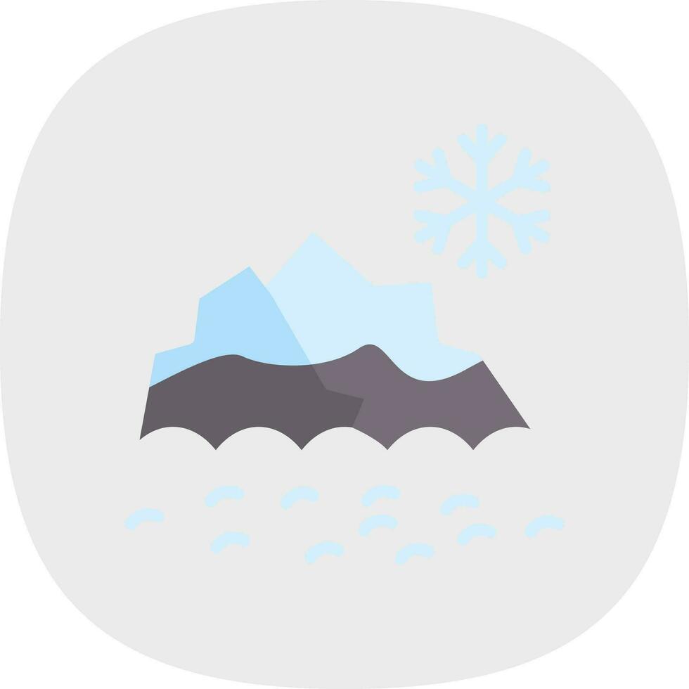 Snowy mountain peak Vector Icon Design