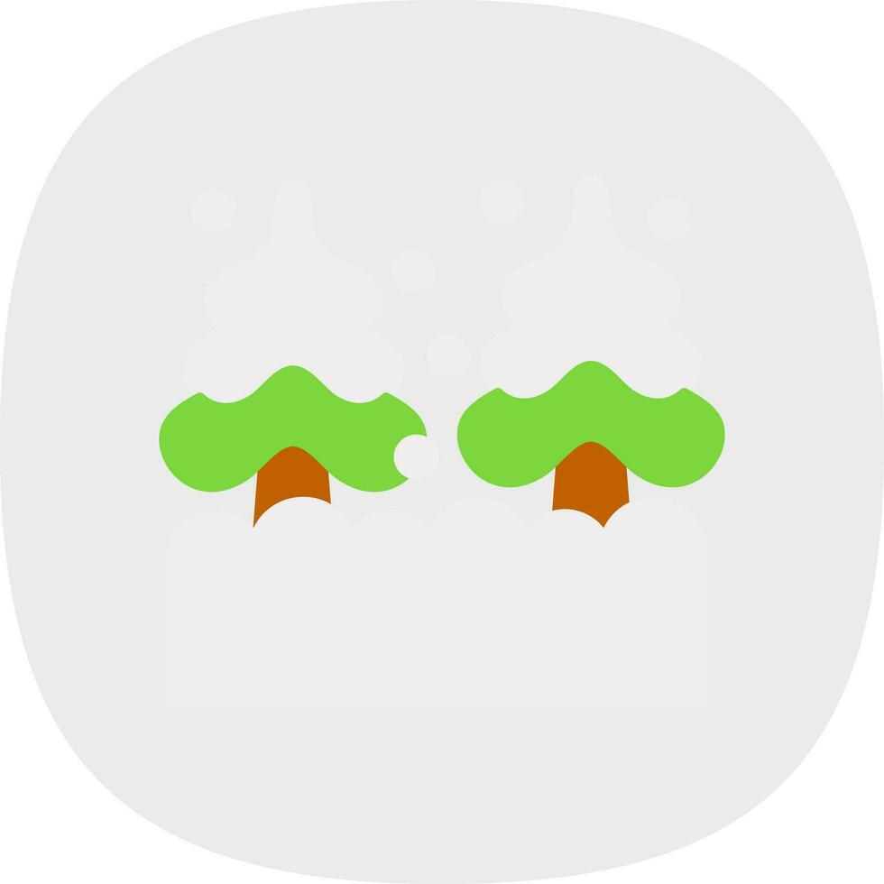 Snowy forest Vector Icon Design