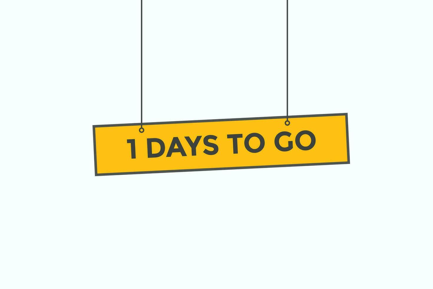 1days, left countdown to go one time template,1  day countdown left banner label button vector